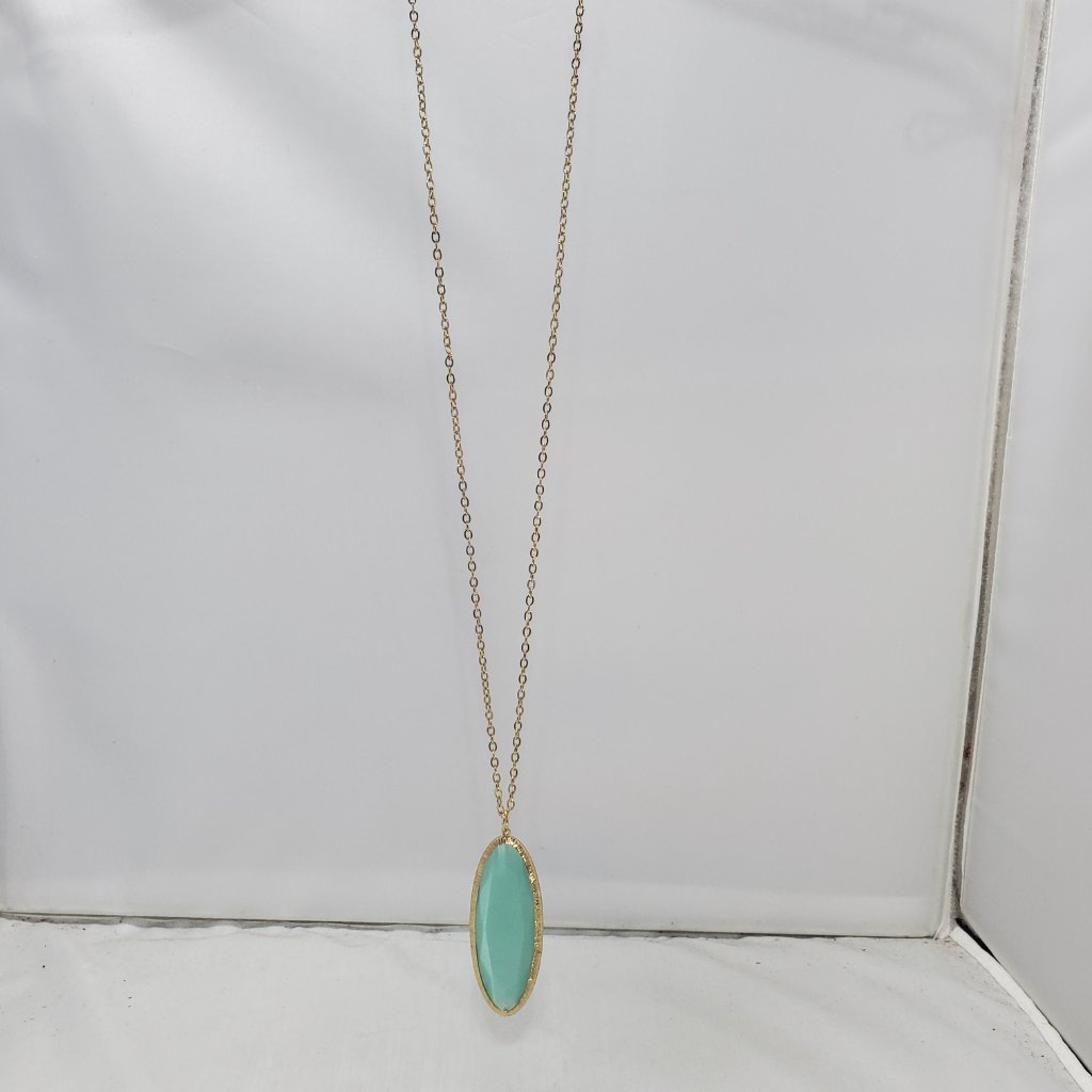 14th Union Light Green Jade Color Stone Necklace By Nordstrom 12$
